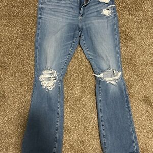 American Eagle Outfitters Light Blue Distressed Boot Cut Jeans